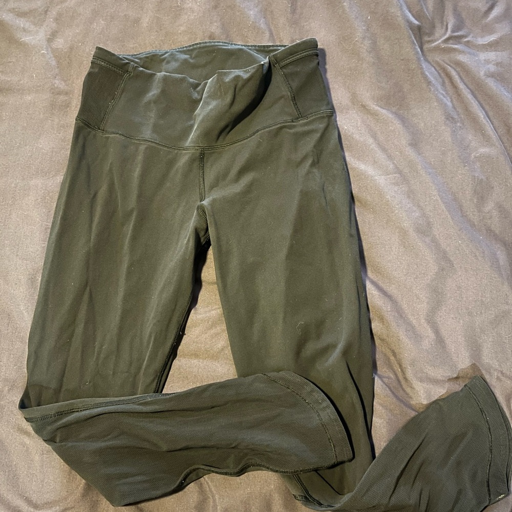 lululemon Black Capri Leggings with mesh details